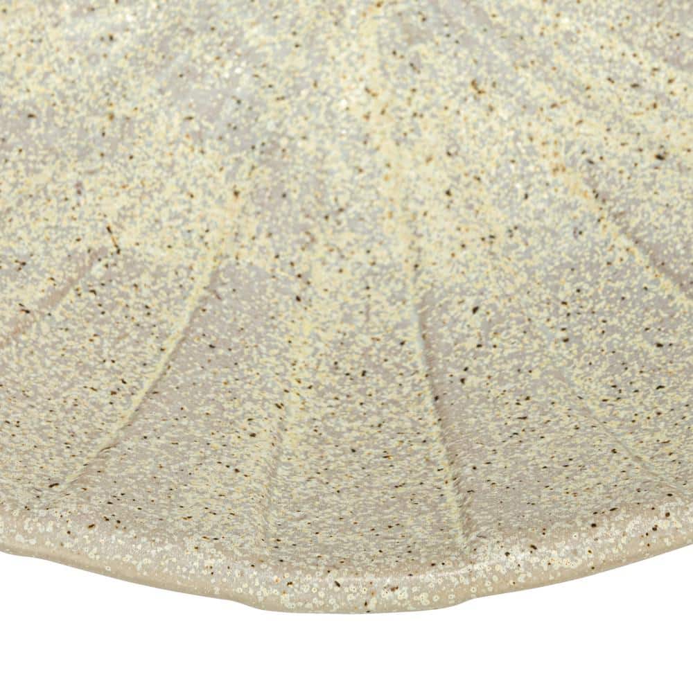 10.37 in. 54.1 fl. oz. Tan Beige Stoneware Footed Serving Bowl - Hercitys