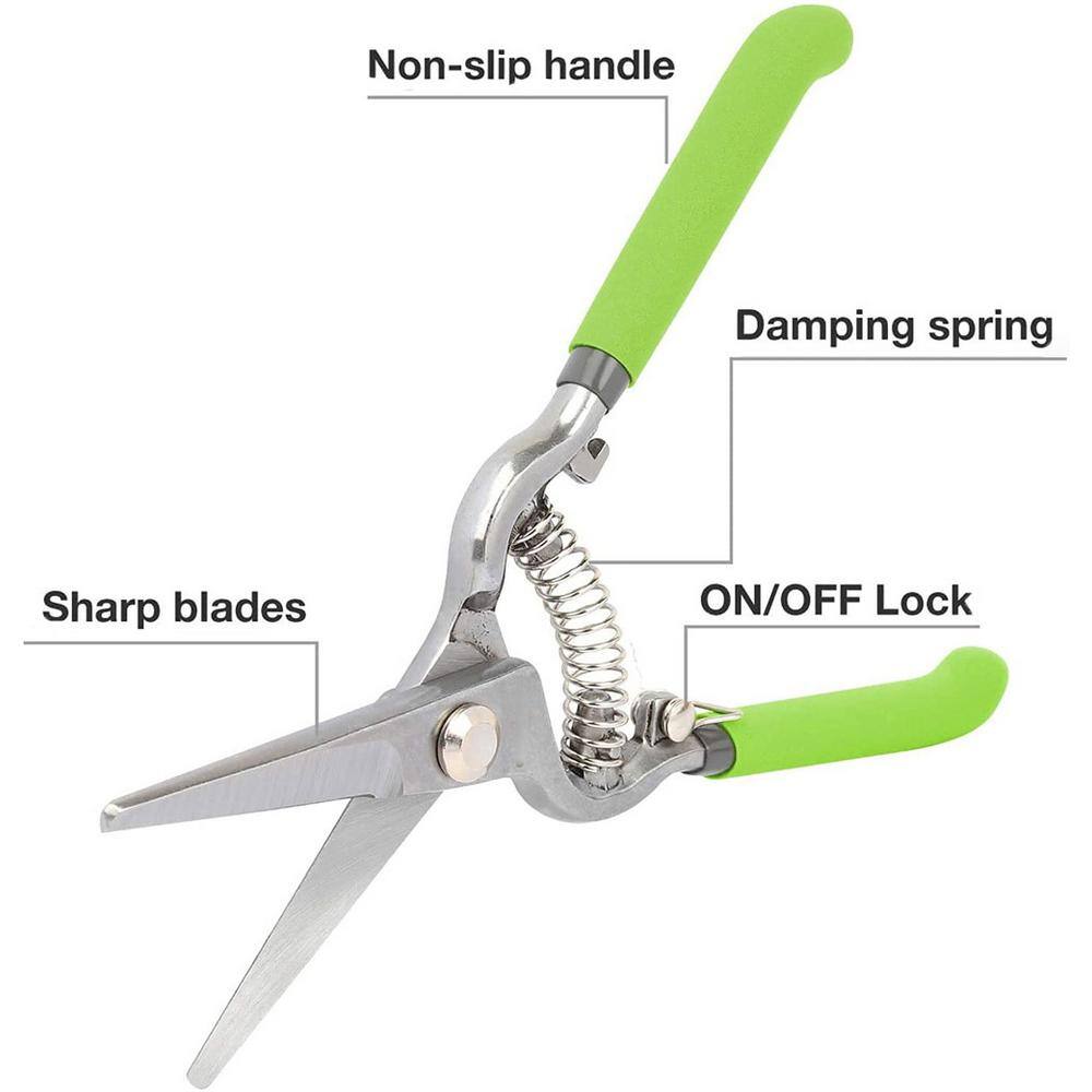 1.5 in. Pruning Shears Steel Garden Professional Bypass (2-Piece) - Hercitys