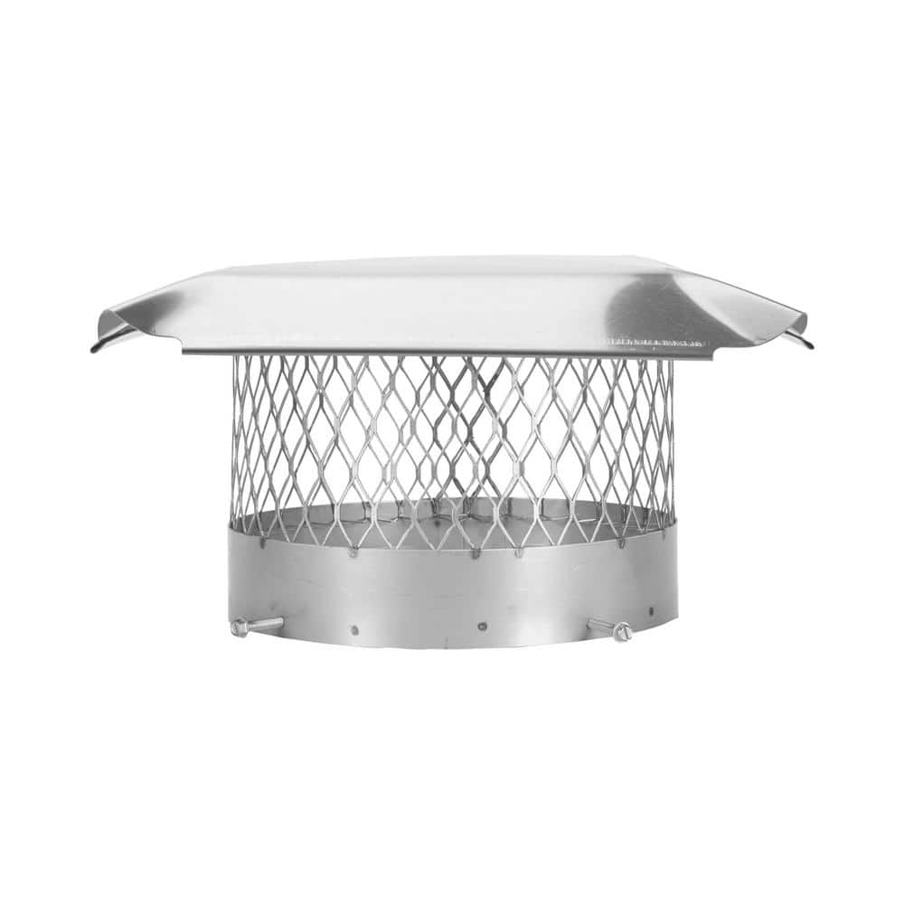 10 in. Round Bolt-On Single Flue Chimney Cap in Stainless Steel - Hercitys