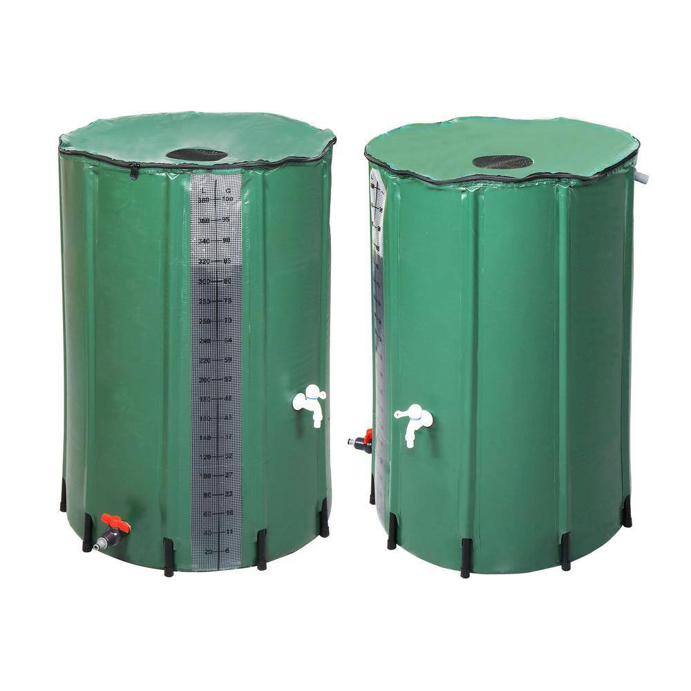 100 Gal. Rain Barrel Water Collection With Scale in Green - Hercitys