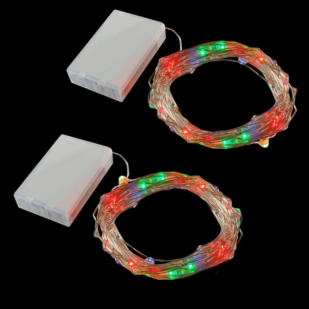 50-Light LED Light Bulbs Multi-Color Battery Operated Fairy String Lights LED Twinkling (Set of 2) - Hercitys