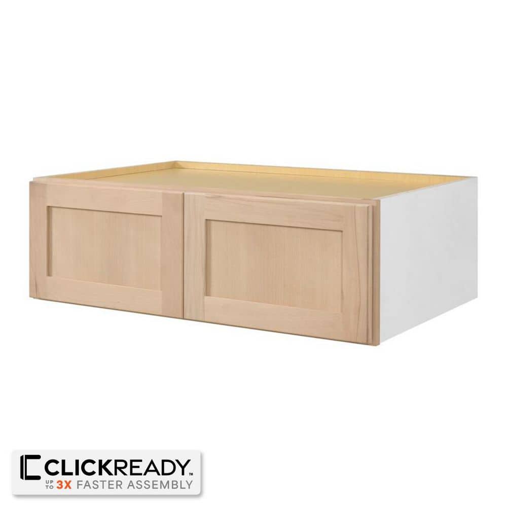 36 in. W x 24 in. D x 12 in. H Ready to Assemble Wall Bridge Kitchen Cabinet in Unfinished with CLICKREADY Technology - Hercitys
