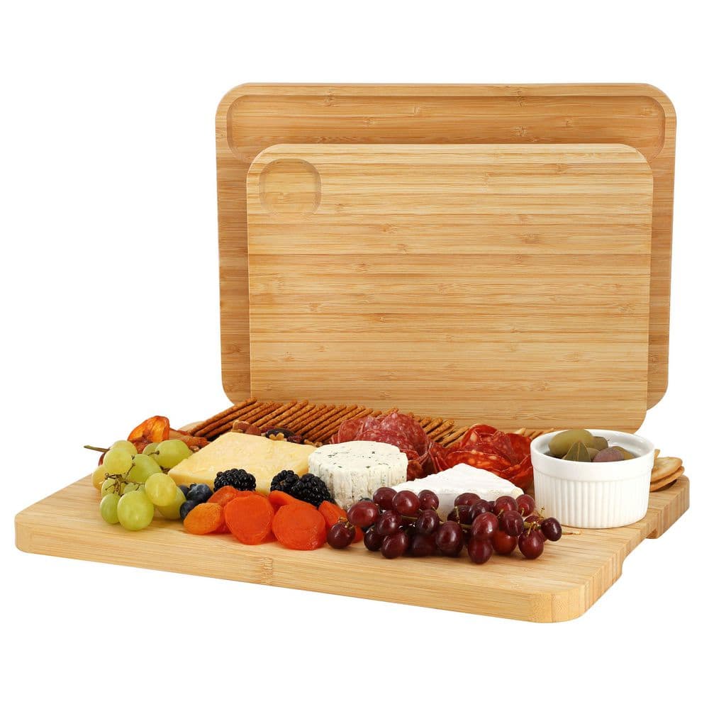 3-Piece Bamboo Cutting, Prep and Serving Boards - Hercitys