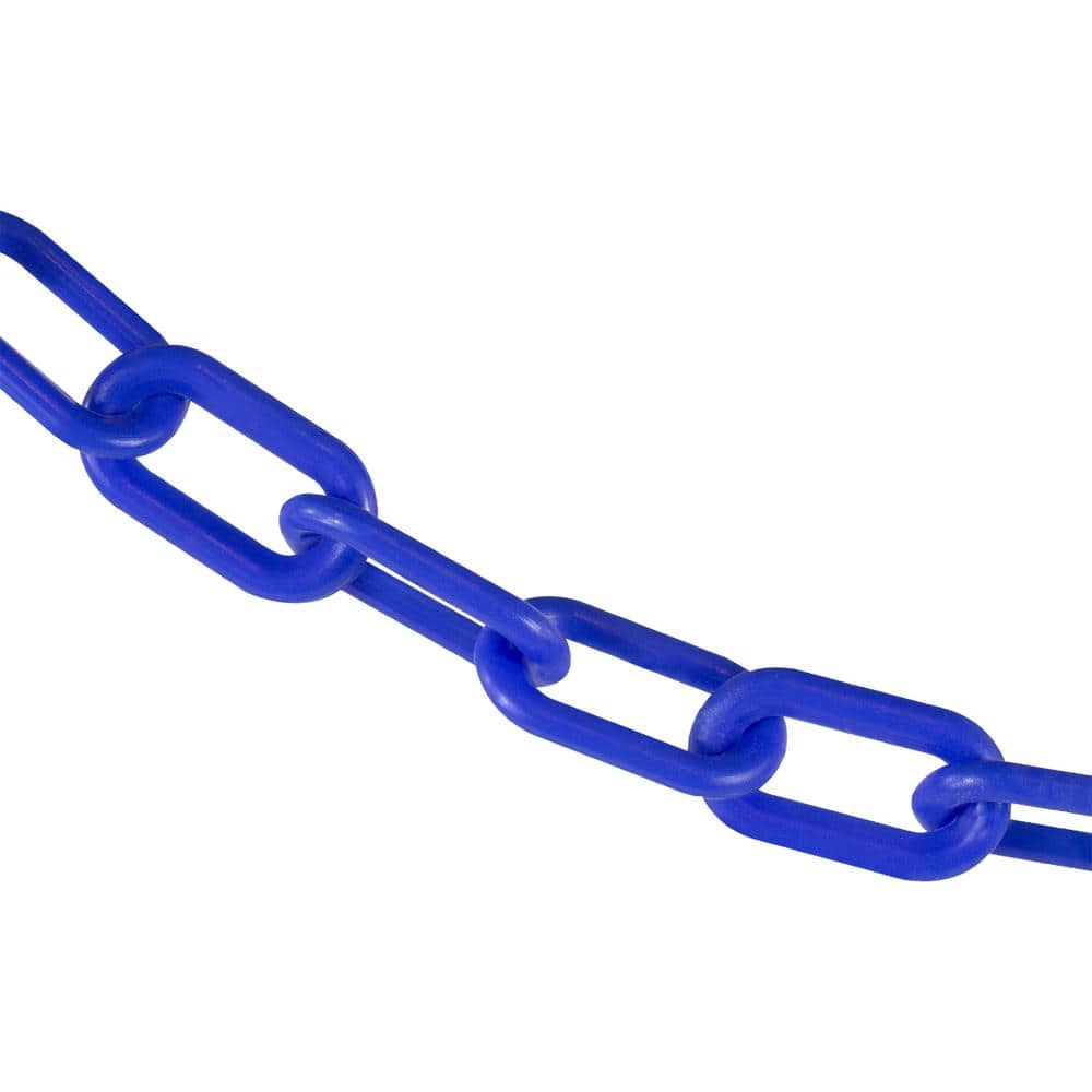2 in. (#8, 51 mm) x 10 ft. Plastic Safety Chain in Blue - Hercitys