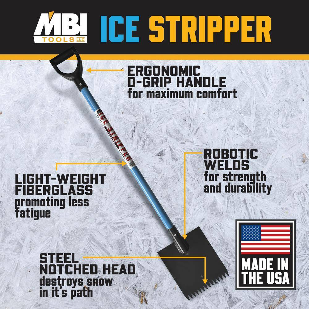 48 in. Fiberglass Handle Steel Ice Scraper Snow Shovel – Made In USA - Hercitys