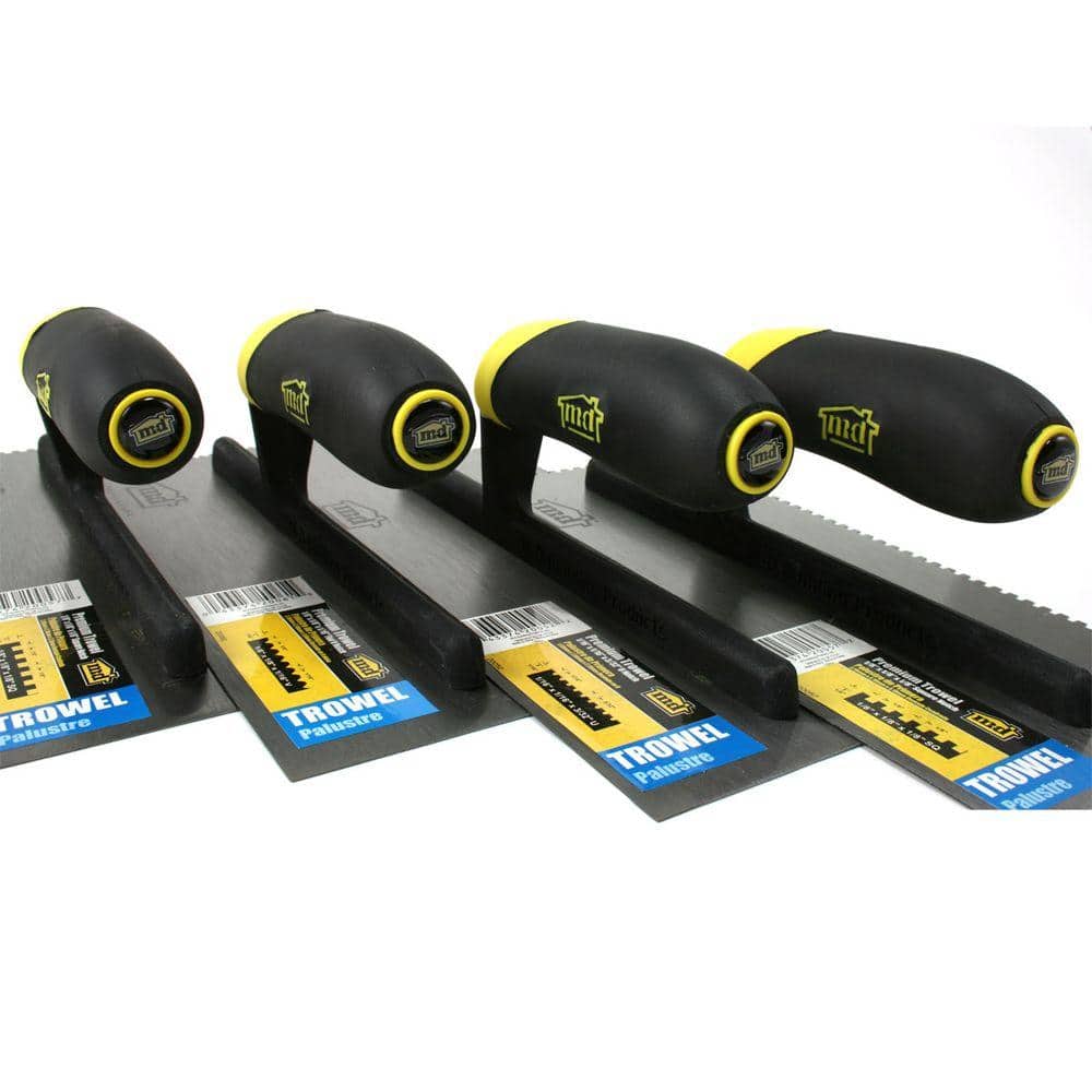 11 in. x 1/8 in. x 1/8 in. Square Notch Stainless Steel Flooring Trowel with Comfort Grip - Hercitys