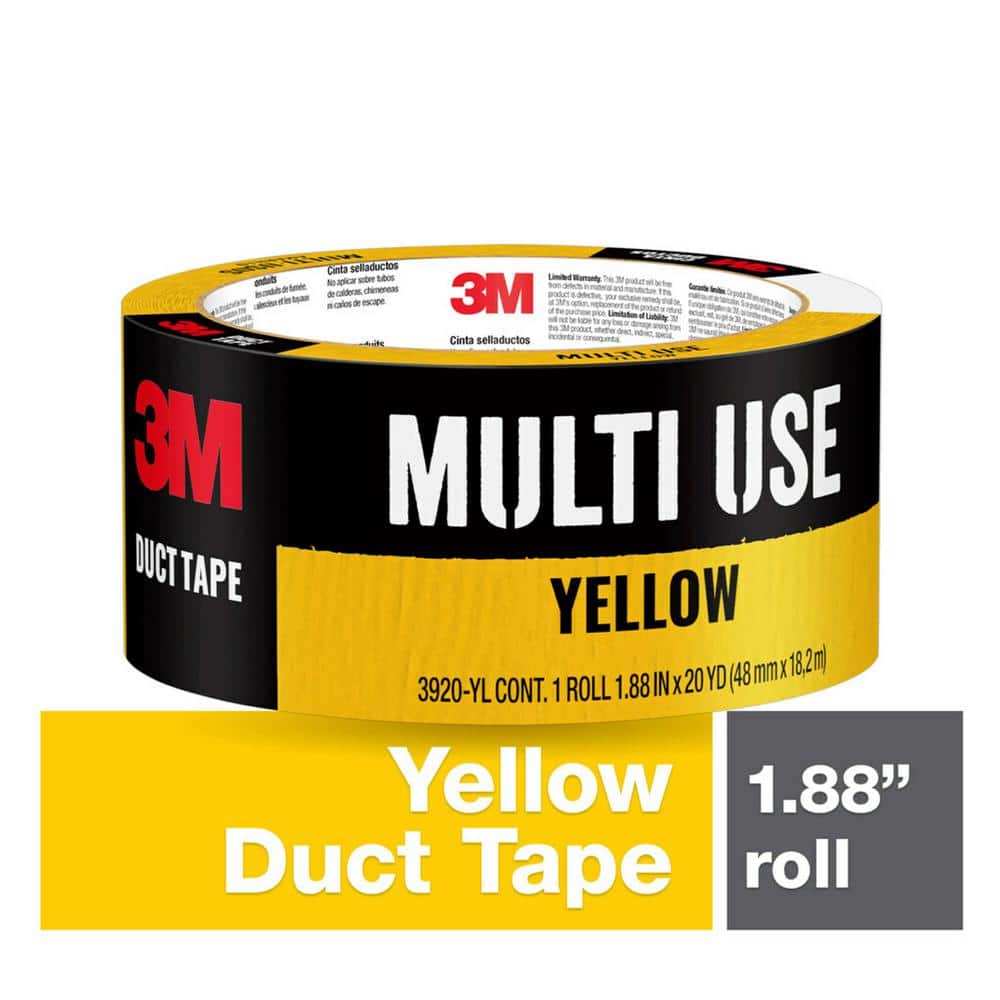 1.88 in. x 20 yds. Yellow Duct Tape (Case of 12) - Hercitys