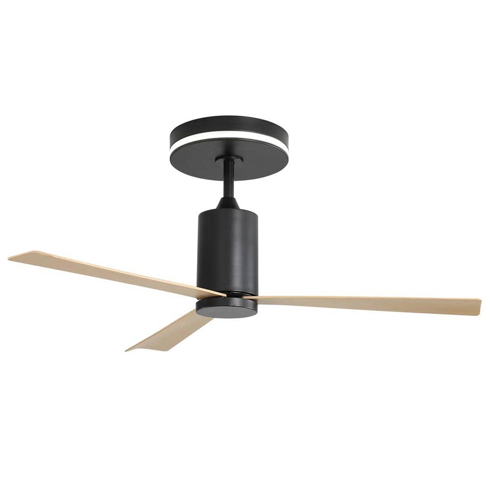 52 in. Indoor/Outdoor Black Ceiling Fan with Light and 6 Speed DC Motor - Hercitys