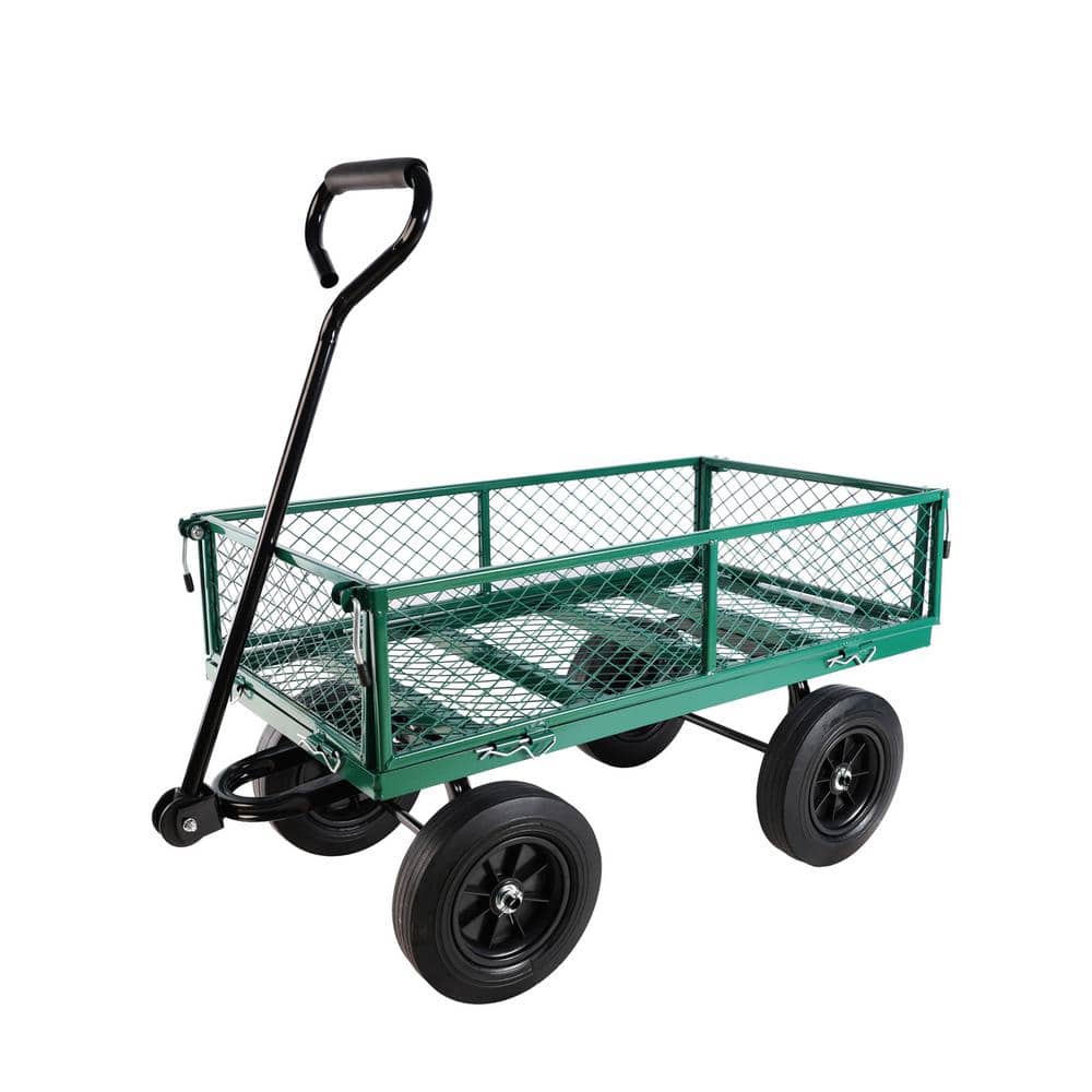 3.5 cu. ft. Metal Garden Cart, Green - Hercitys