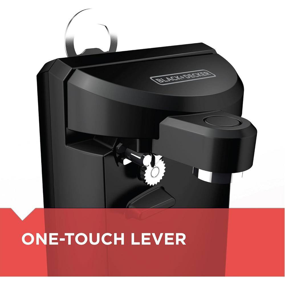 1-Touch Tall Electric Can Opener, Removable Multi-Tool with Knife Sharpener, Bottle Opener, Pop-Top Remover, Black - Hercitys