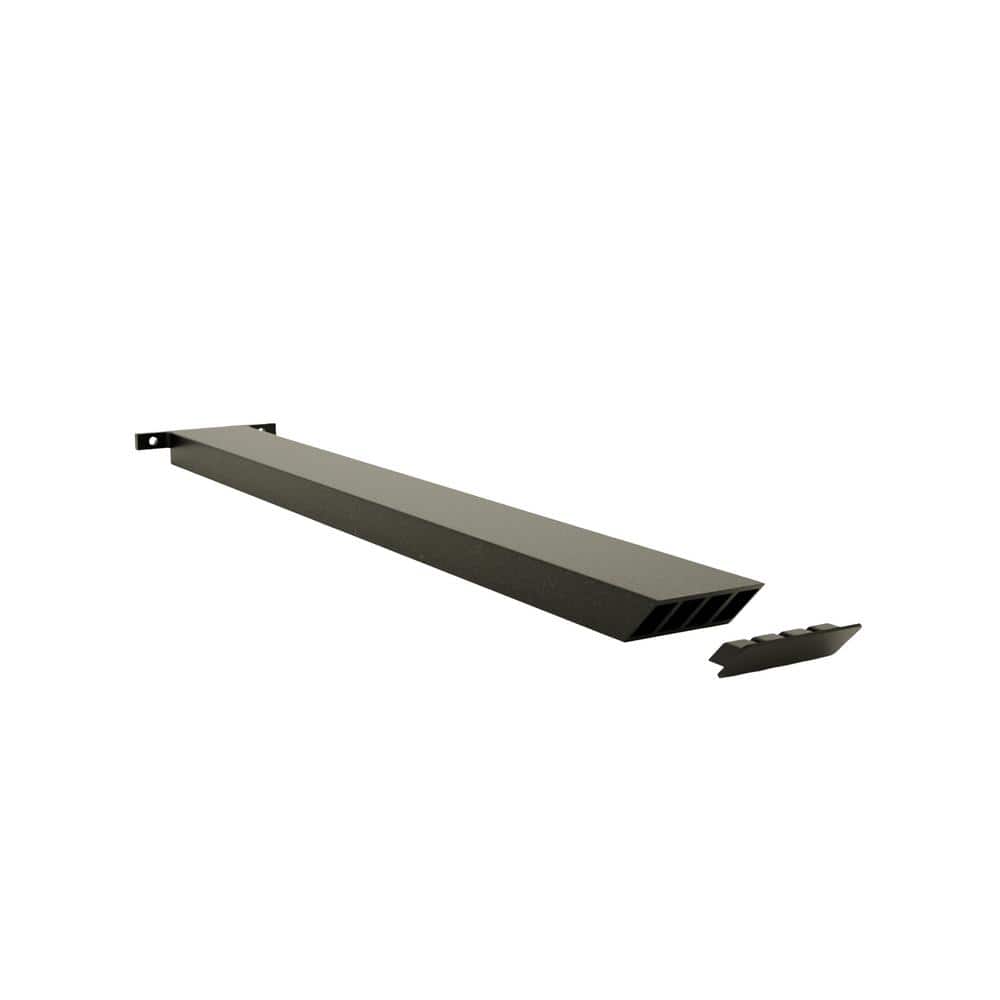 2.5in.  x 1in. x 28in. Black Aluminum Industrial Hidden Island Support Bracket - Hercitys