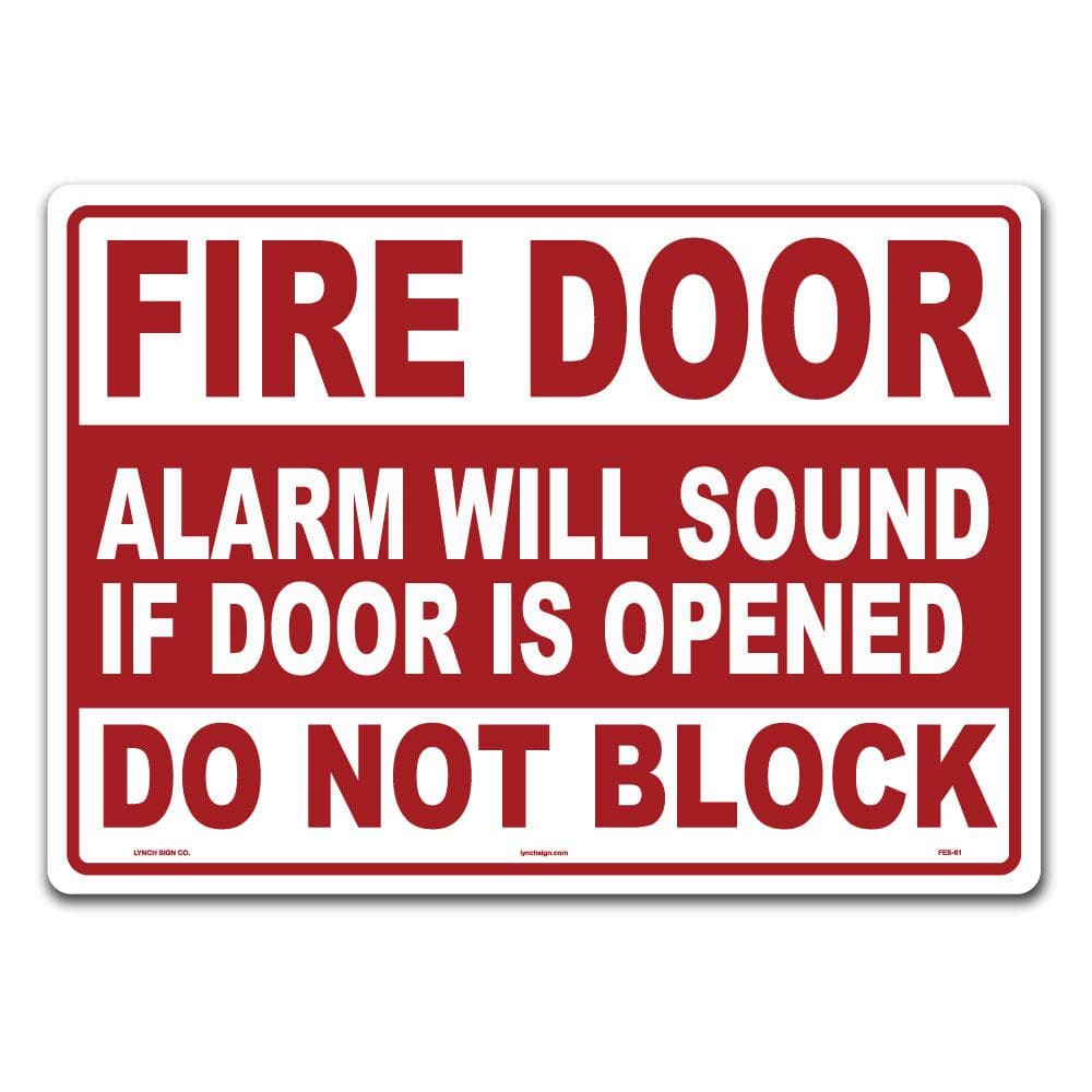 14 in. x 10 in. Fire Door Do Not Block Sign Printed on More Durable Thicker Longer Lasting Styrene Plastic - Hercitys