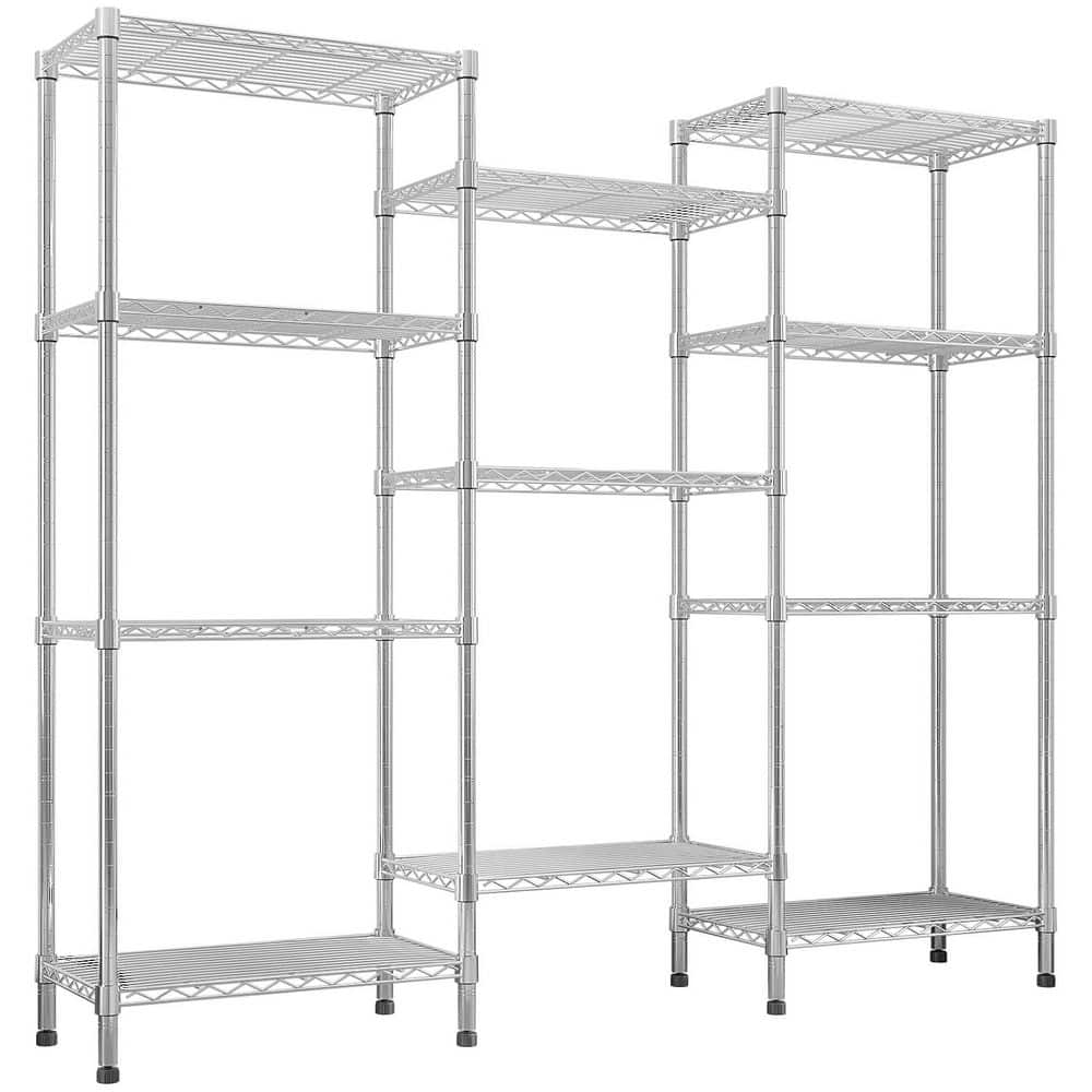 4 Tiers Steel Adjustable Garage Storage Shelving Unit in Sliver (62.6 in. W x 59 in. H x 13.8 in. D) - Hercitys