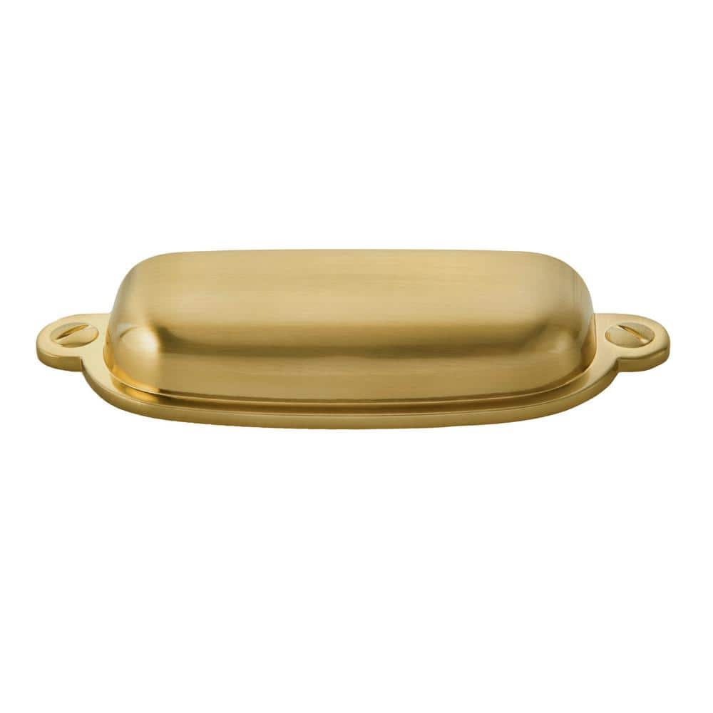10-Pack Garner 2-3/4 in. (70 mm) Center-to-Center Traditional Satin Brass Cup Drawer Pull - Hercitys