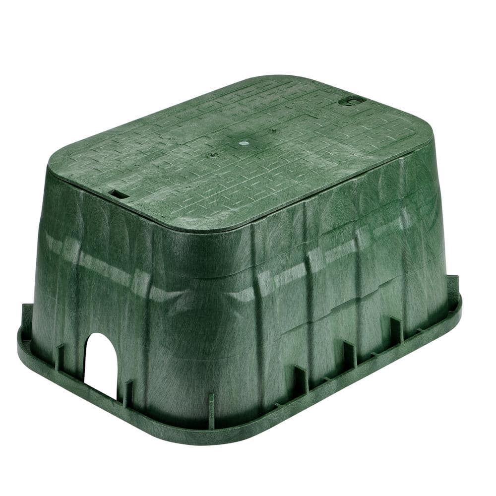13 in. X 20 in. Jumbo Rectangular Pro-Spec Series Valve Box & Cover, 12 in. Height, Green Box, Green ICV Cover - Hercitys