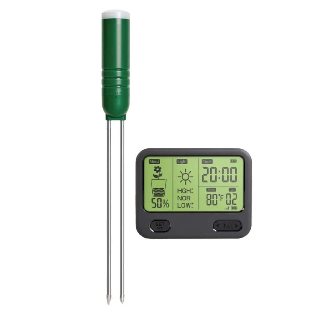 4-in-1 Soil Moisture Meter Tester for Moisture, Temperature, Sunlight, Time, Digital Sensor, Water Meter for Plants - Hercitys