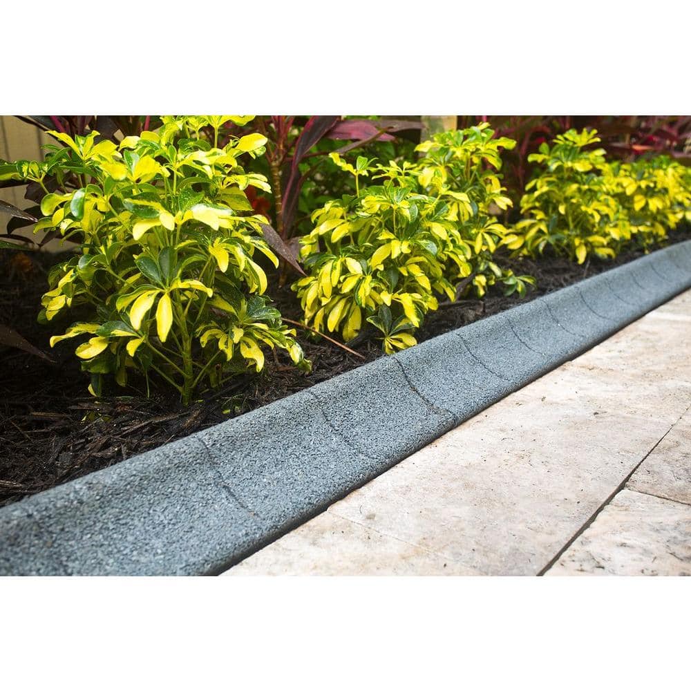 4 ft. Grey Rubber Curb Landscape Edging (4-Pack) - Hercitys