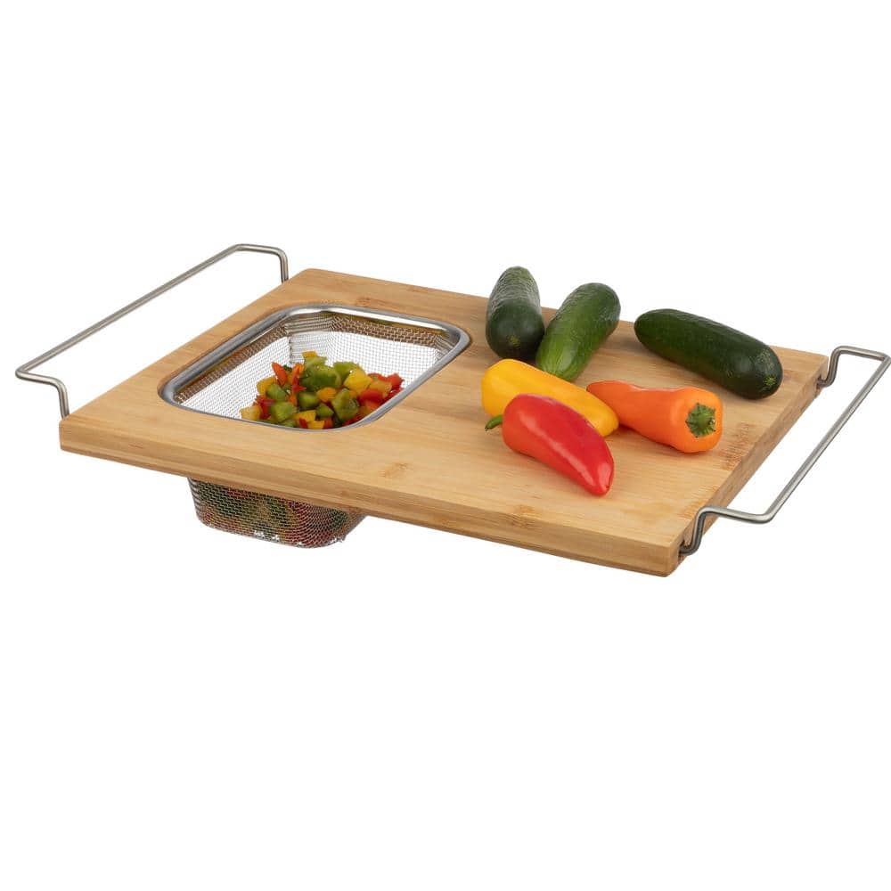 13.2in x 11.5in 2 in 1 Cutting Board with Strainer - Hercitys