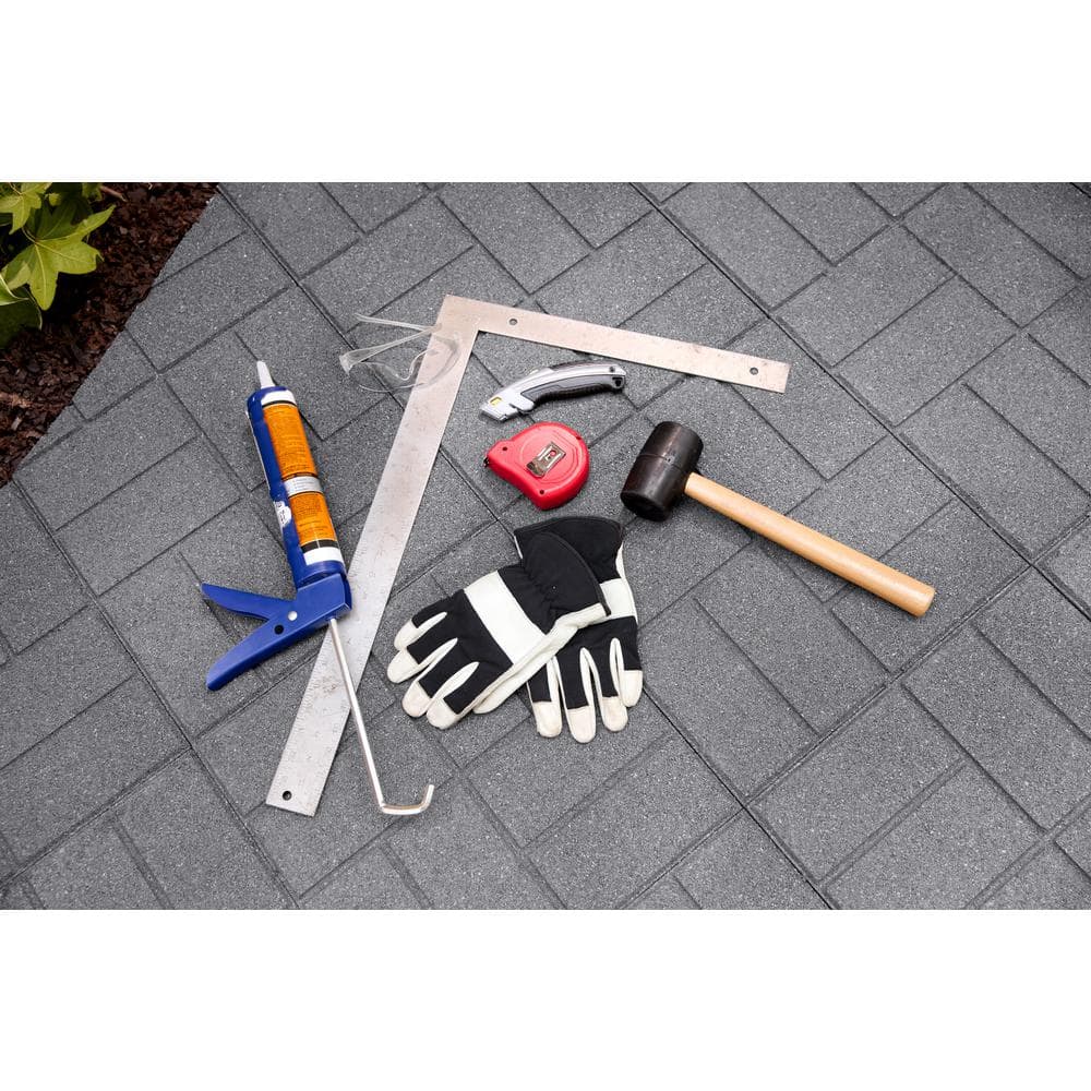 16 in. x 16 in. x 5/8 in. Gray SmartLoc Rubber Paver (9-Pack) - Hercitys