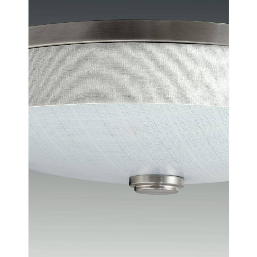 10 in. Weaver Collection 1-Light Brushed Nickel Integrated LED Flush Mount - Hercitys