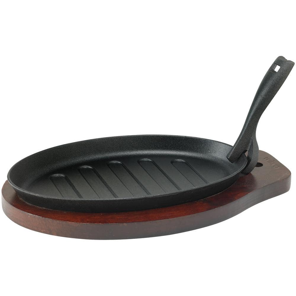 3-pc Cast Iron Fajita Platter with Gripper - Hercitys