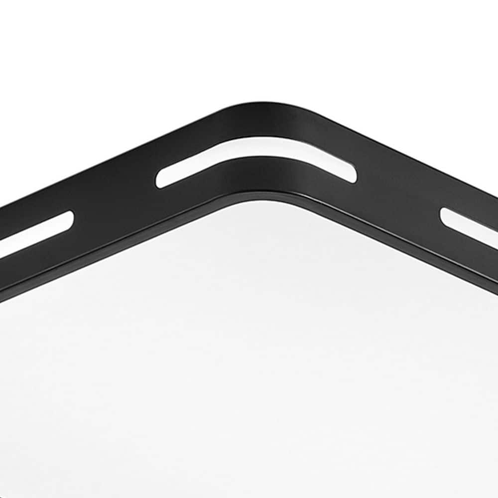 15.74 in. 36-Watt Modern LED Flush Mount Ceiling Light with PS Shade Black Ceiling Lighting Fixtures, 6000K - Hercitys