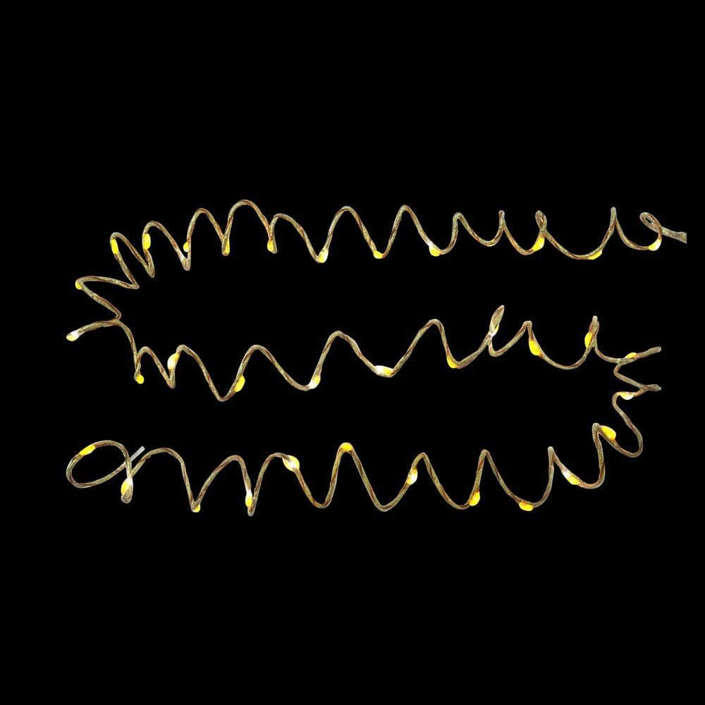 12 ft. Pre-Lit LED Battery Operated Gold Single Braided Garland (Bundle of 2) - Hercitys