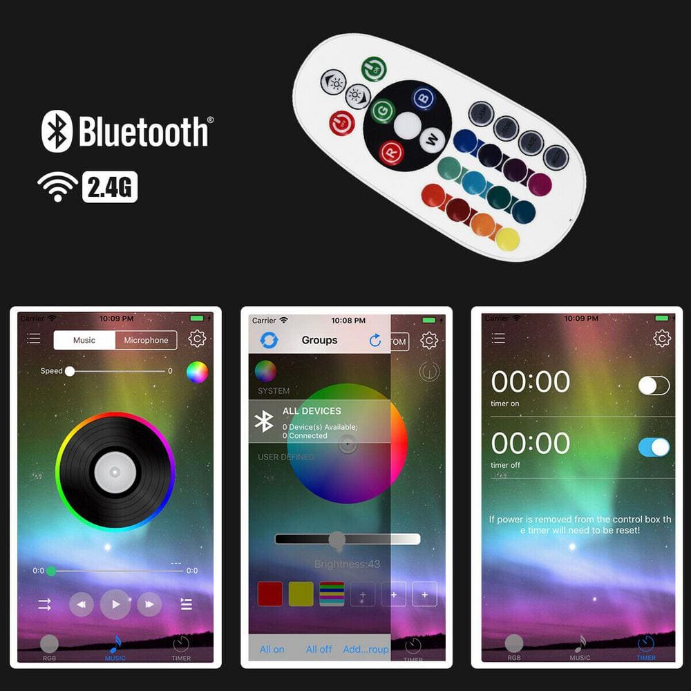 23.5 In. RGB Integrated LED Flush Mount Ceiling Light with Remote Control(1-Pack) - Hercitys