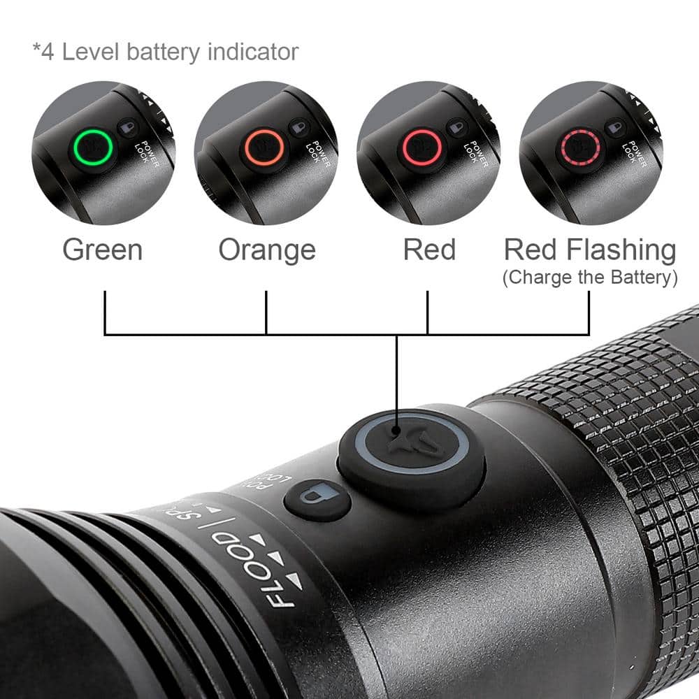 10000 Lumens Dual Power Focusing Aluminum Rechargeable Flashlight - Hercitys