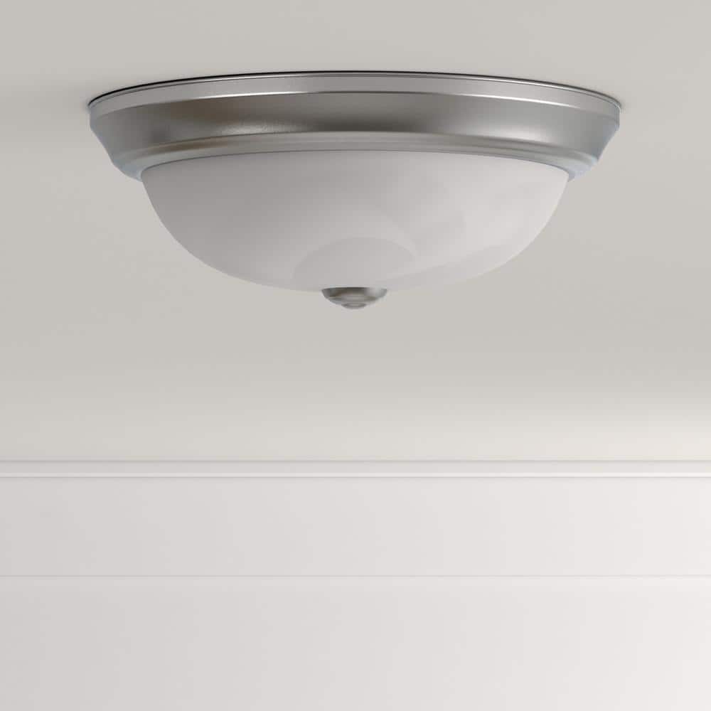 11 in. 2-Light Pewter Ceiling Light Flush Mount - Hercitys