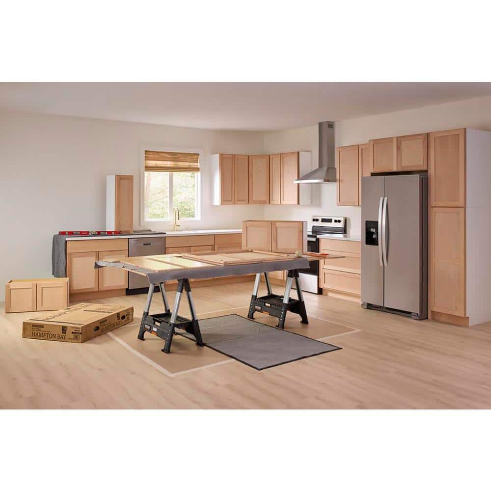 12 in. W x 12 in. D x 36 in. H Ready to Assemble Wall Kitchen Cabinet in Unfinished with CLICKREADY Technology - Hercitys