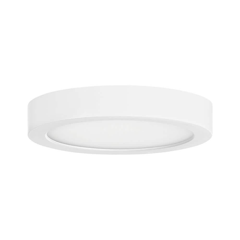 5.30 in. 10-Watt Modern White Integrated LED Flush Mount with Clear Shade - Hercitys