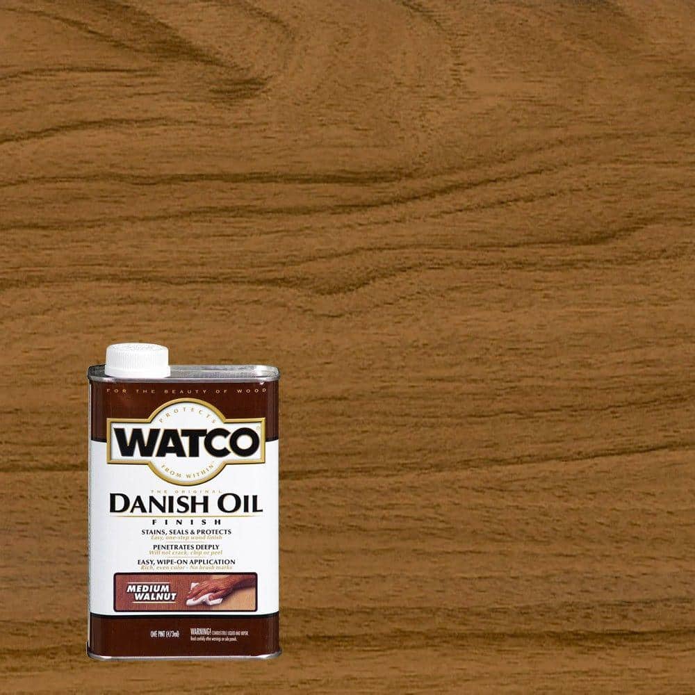 1 Pint Danish Oil in Medium Walnut Wood Sealers Oil/Conditioners (4 Pack) - Hercitys