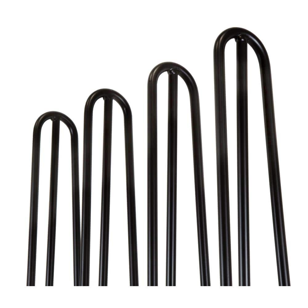1/2 in. Dia 28 in. Mid-Century Modern Satin Black Hairpin Table Legs, (4-Pack) - Hercitys
