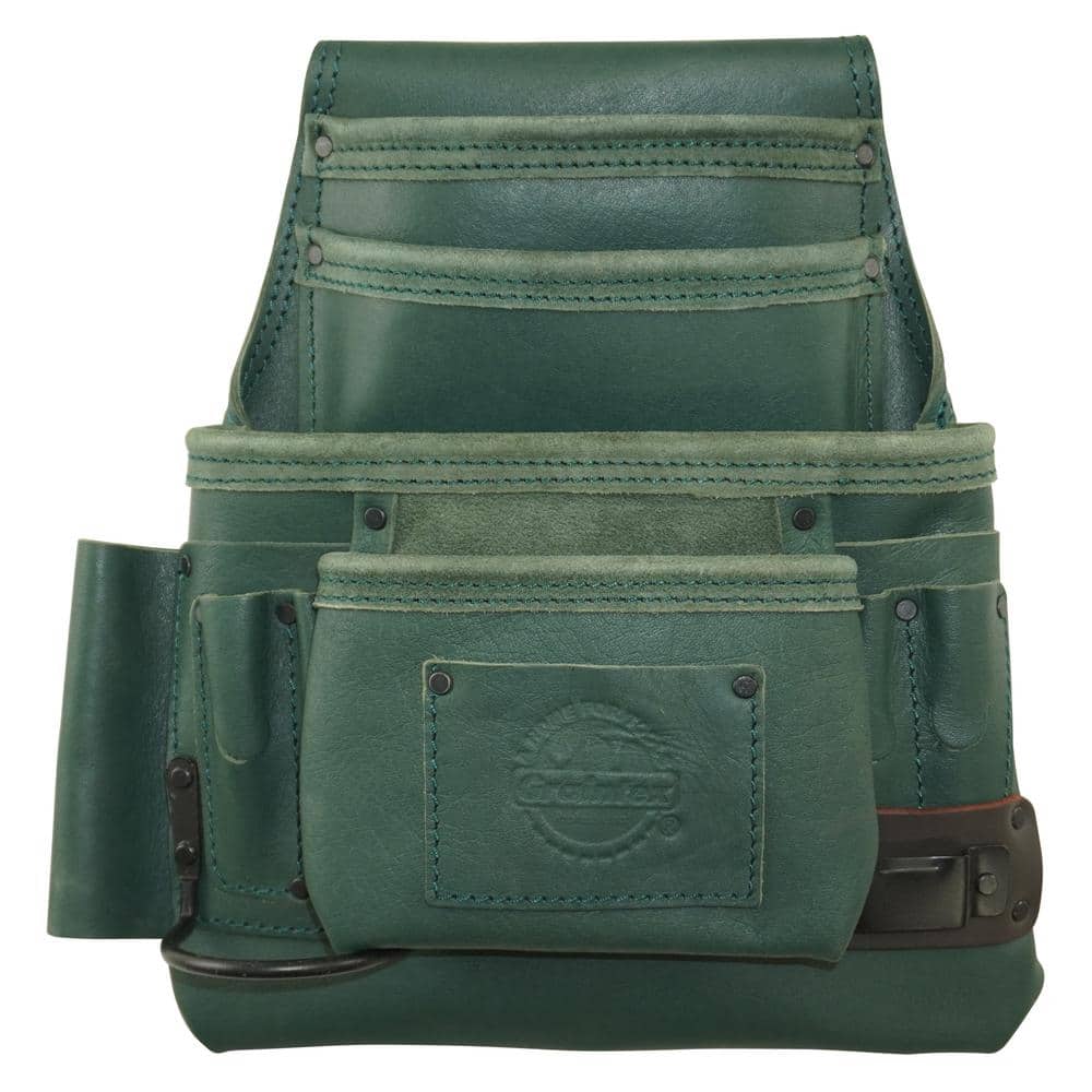 10-Pocket Leather Top Grain Nail and Tool Pouch - Hercitys