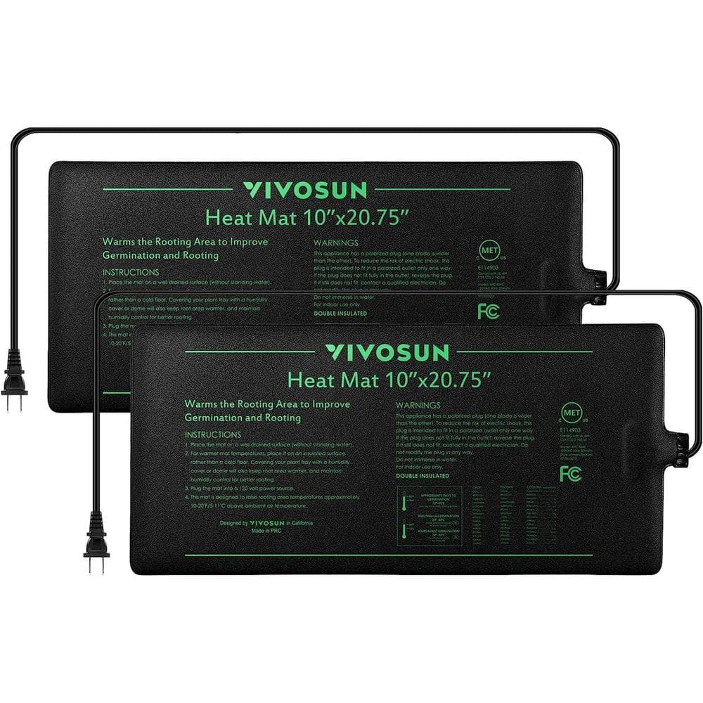 10 in. x 20.75 in. Durable Waterproof Seedling Heat Mat (2-Pack) - Hercitys