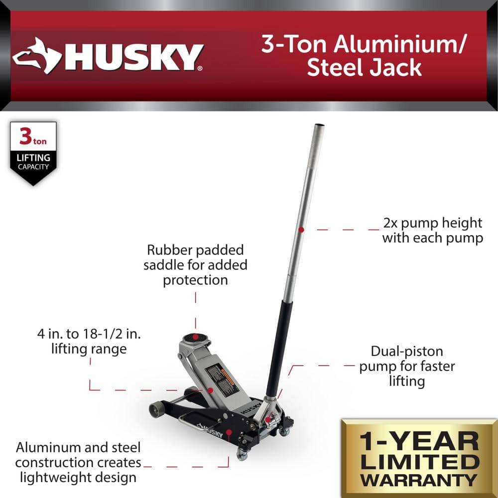 3-Ton Aluminum/Steel Floor Jack - Hercitys