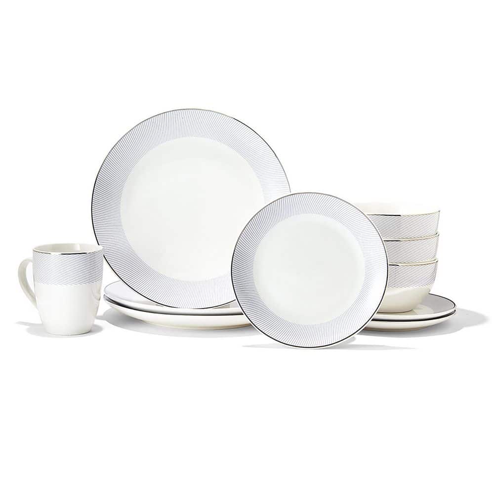 16-Piece Casual White Porcelain Dinnerware Set (Service for 4) - Hercitys