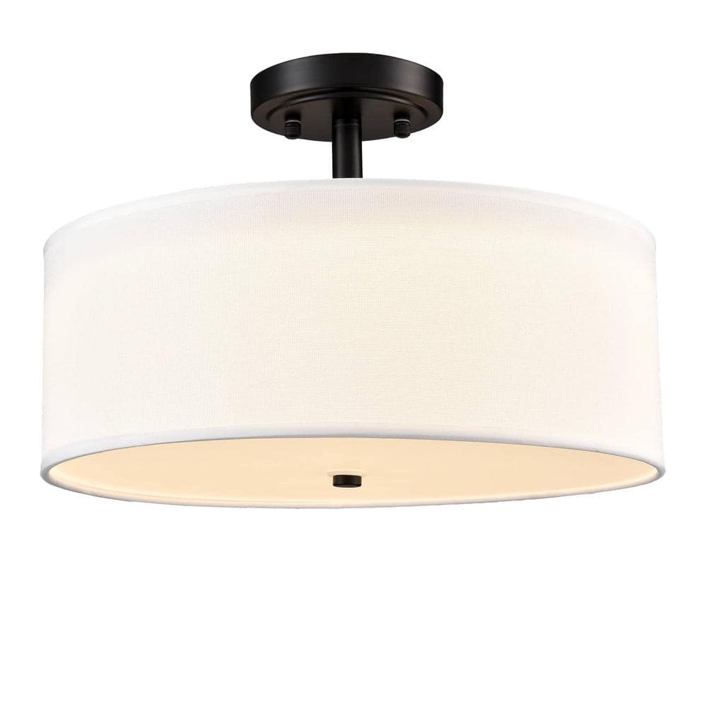 18.11 in. 0-Light Black Flush Mount with No Glass Shade and No Light Bulb Type Included (1-Pack) - Hercitys