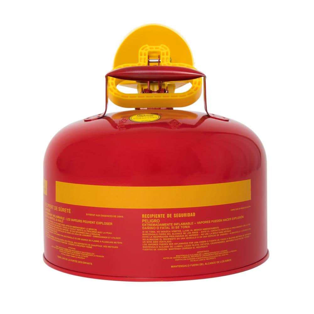 2.5 Gal. Capacity Red Galvanized Steel Type I Gasoline Safety Can with Funnel - Hercitys