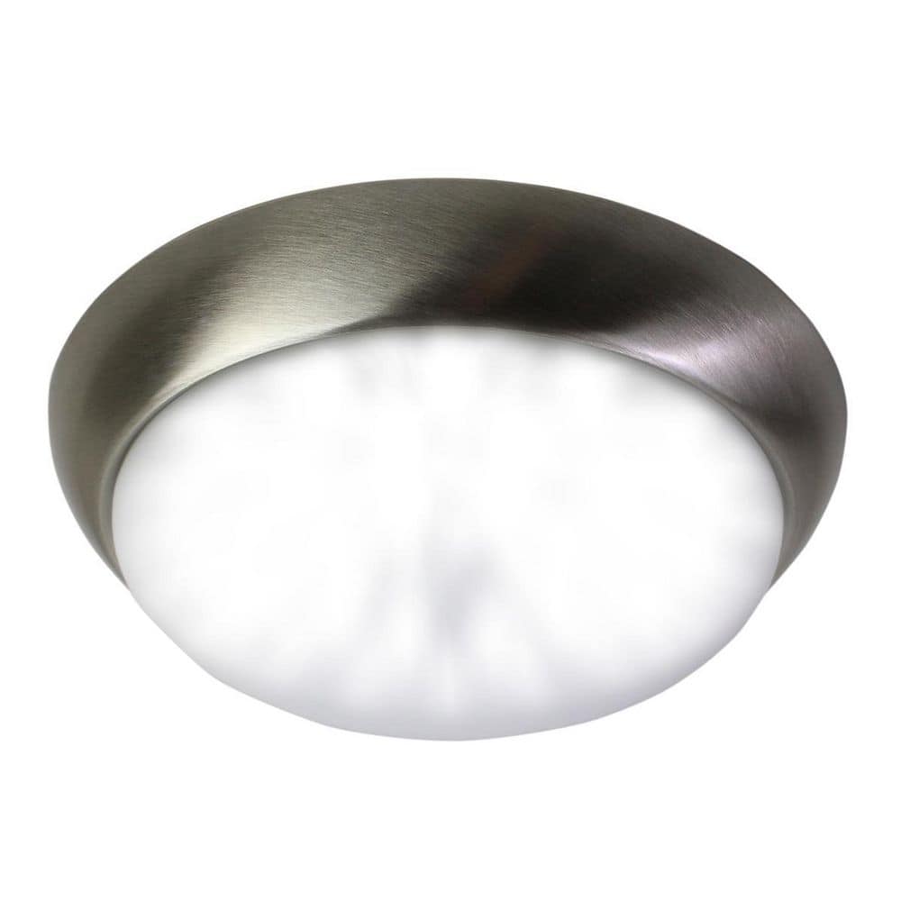 11 in. 1-Light Brushed Nickel LED Flush Mount - Hercitys