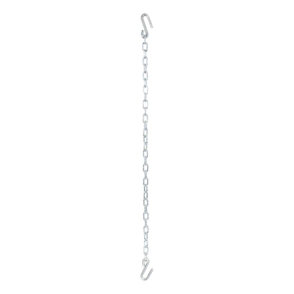 48″ Safety Chain with 2 S-Hooks (5,000 lbs., Clear Zinc, Packaged) - Hercitys