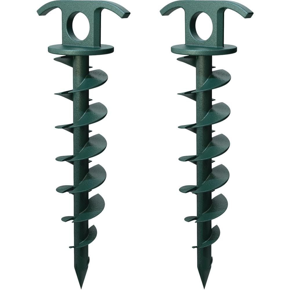 2-Pack 10 in. Spiral Ground Anchor for Yard - Hercitys