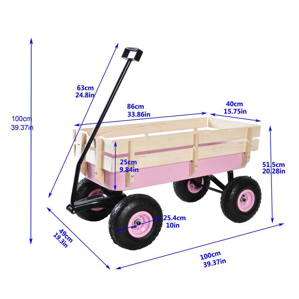 1.5 cu. ft. Steel Garden Cart, Black and Pink - Hercitys
