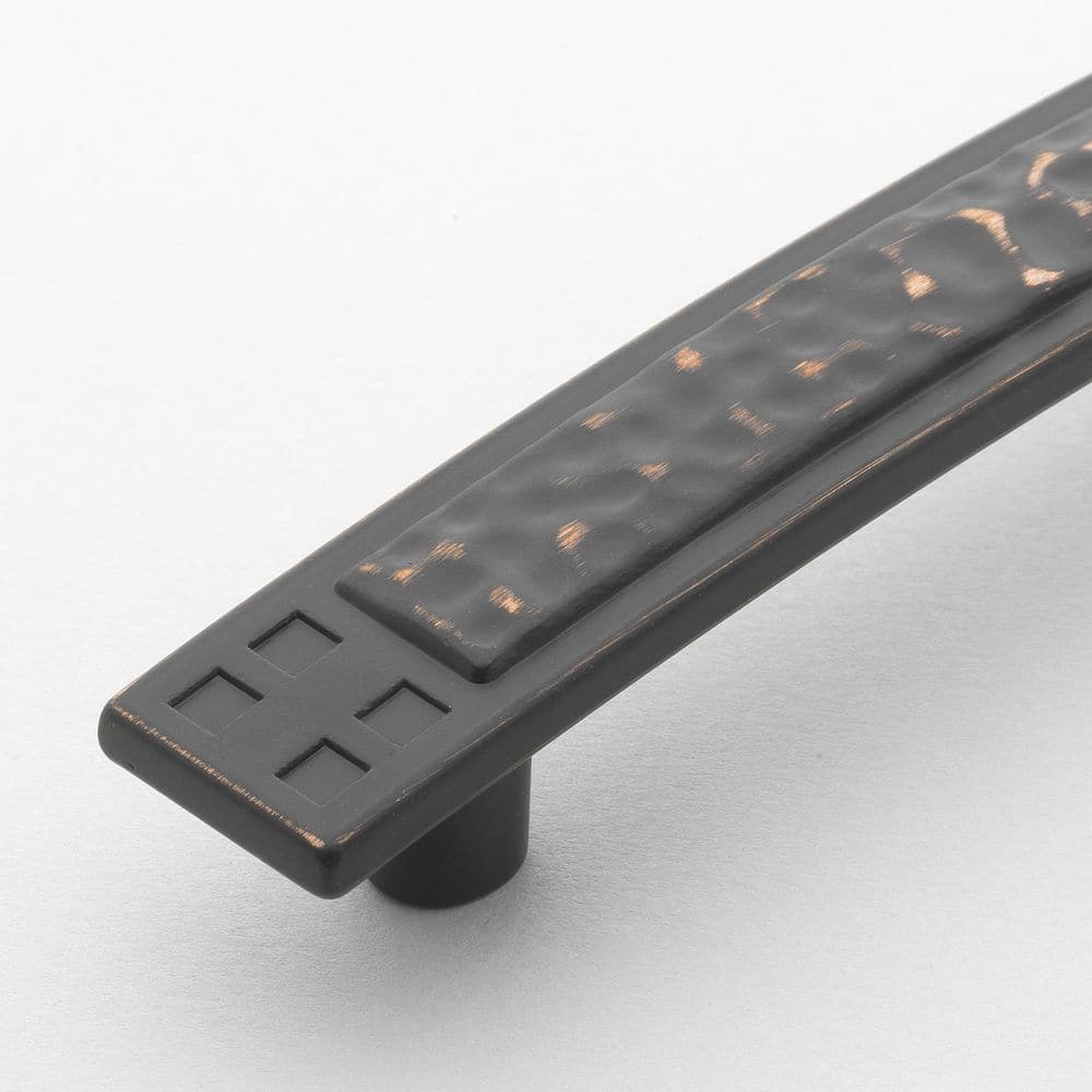 3-3/4 in. Center-to-Center Oil Rubbed Bronze Hamm Ered Mission Style Cabinet Pull (10-Pack) - Hercitys