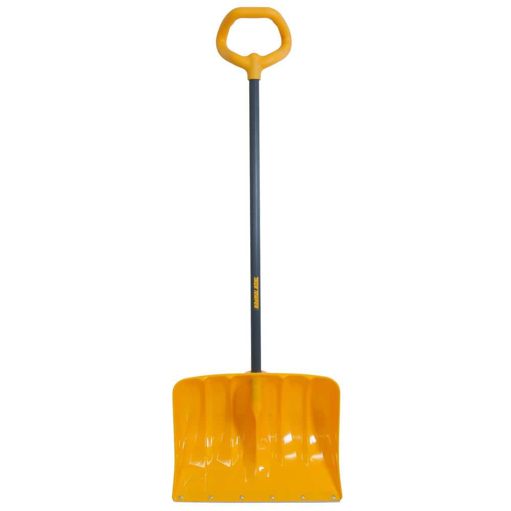 38 in. Steel Handle and Plastic Blade Versa Grip Combo Snow Shovel and Pusher with Steel Strips - Hercitys