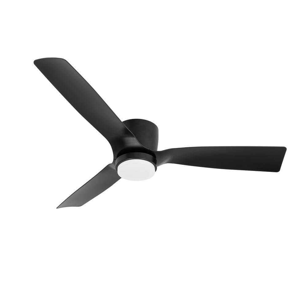 52 in. LED Indoor Outdoor Black ABS Finish Ceiling Fan with 1-Light and Remote Control - Hercitys