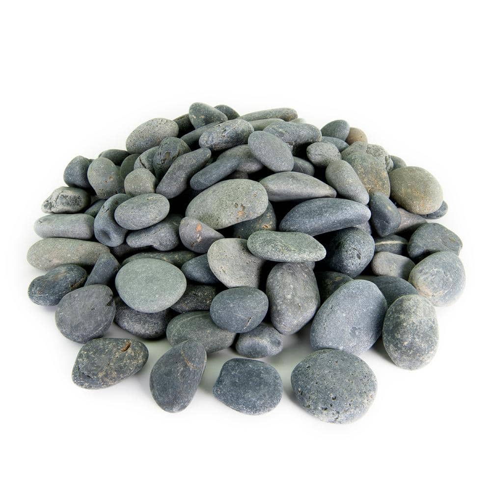 0.50 cu. ft. 1/2 in. to 1 in. Black Mexican Beach Pebble Smooth Round Rock for Gardens, Landscapes and Ponds - Hercitys