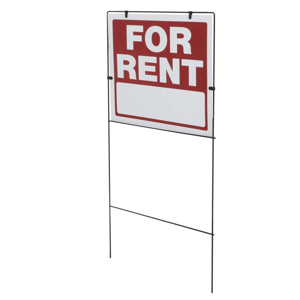 18 in. x 24 in. Plastic for Rent with Frame Sign - Hercitys