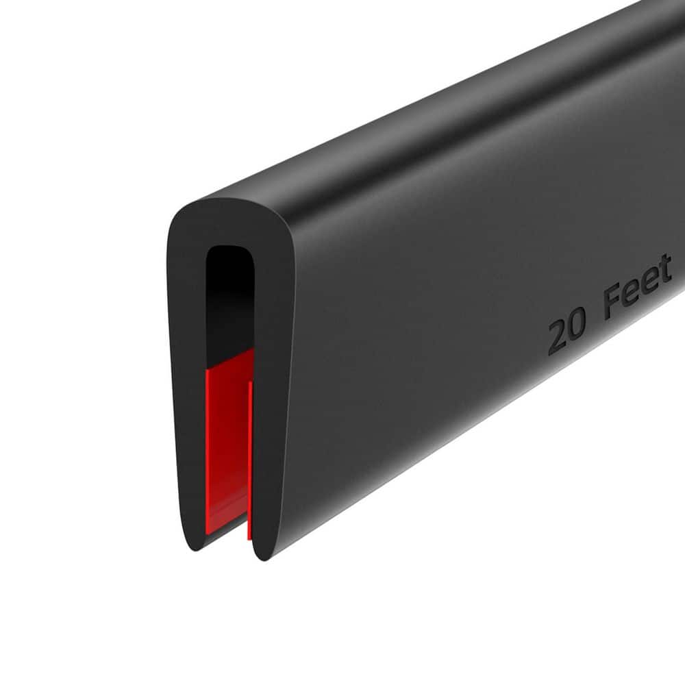 20 in. x 0.5 in. x 1 in. Easy to Install, Flexible, Durable Black Vinyl Edging 1-Pack - Hercitys
